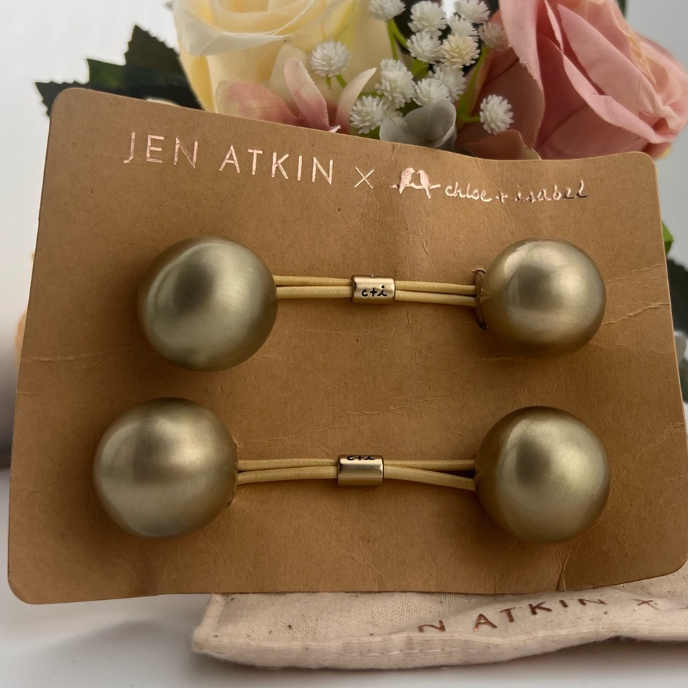 Jen Atkin x Chloe + Isabel Gold Metal Ponytail Holder Duo